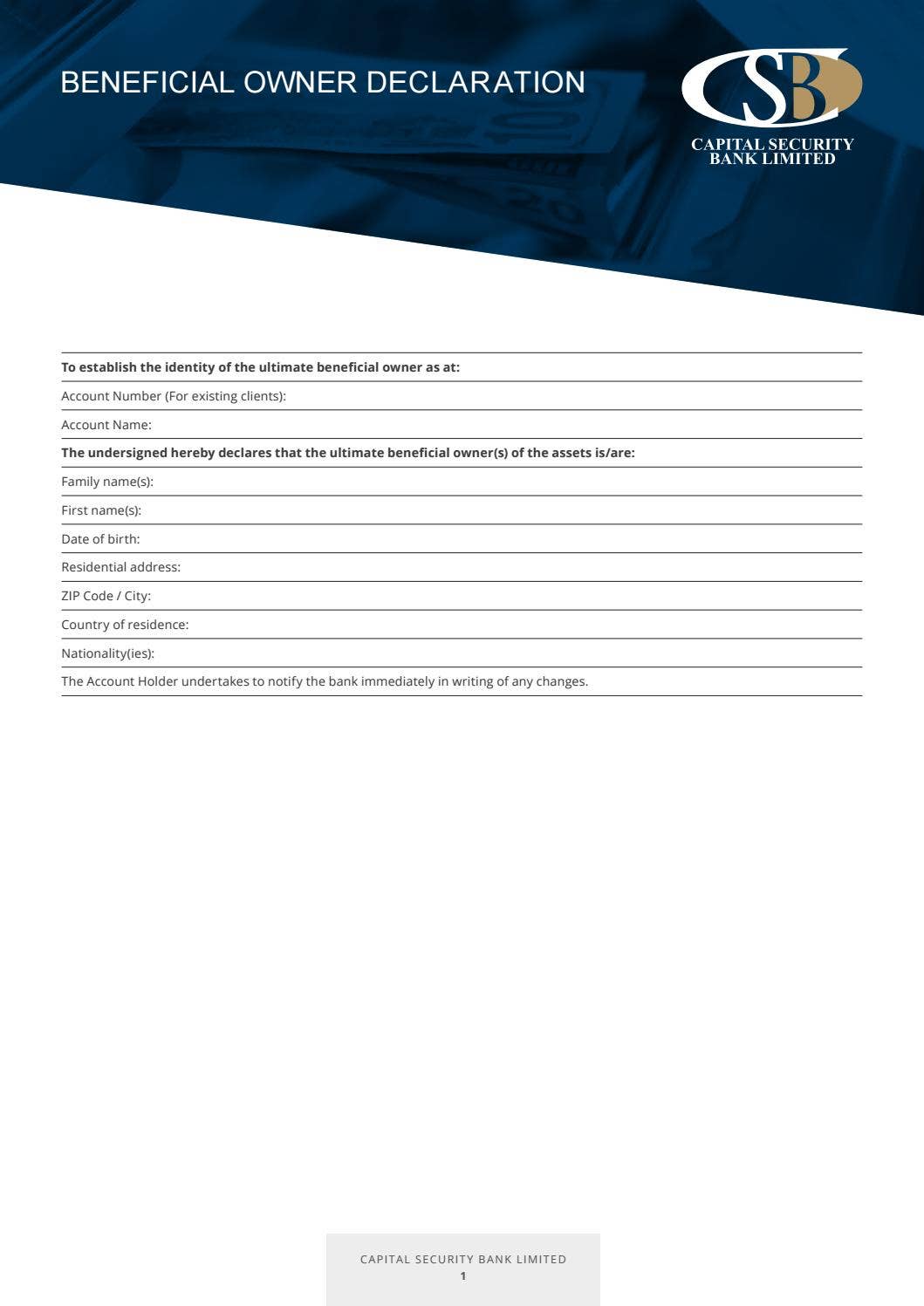 Beneficial Owner Declaration Form By CSB Chiavanni Le Mon Issuu