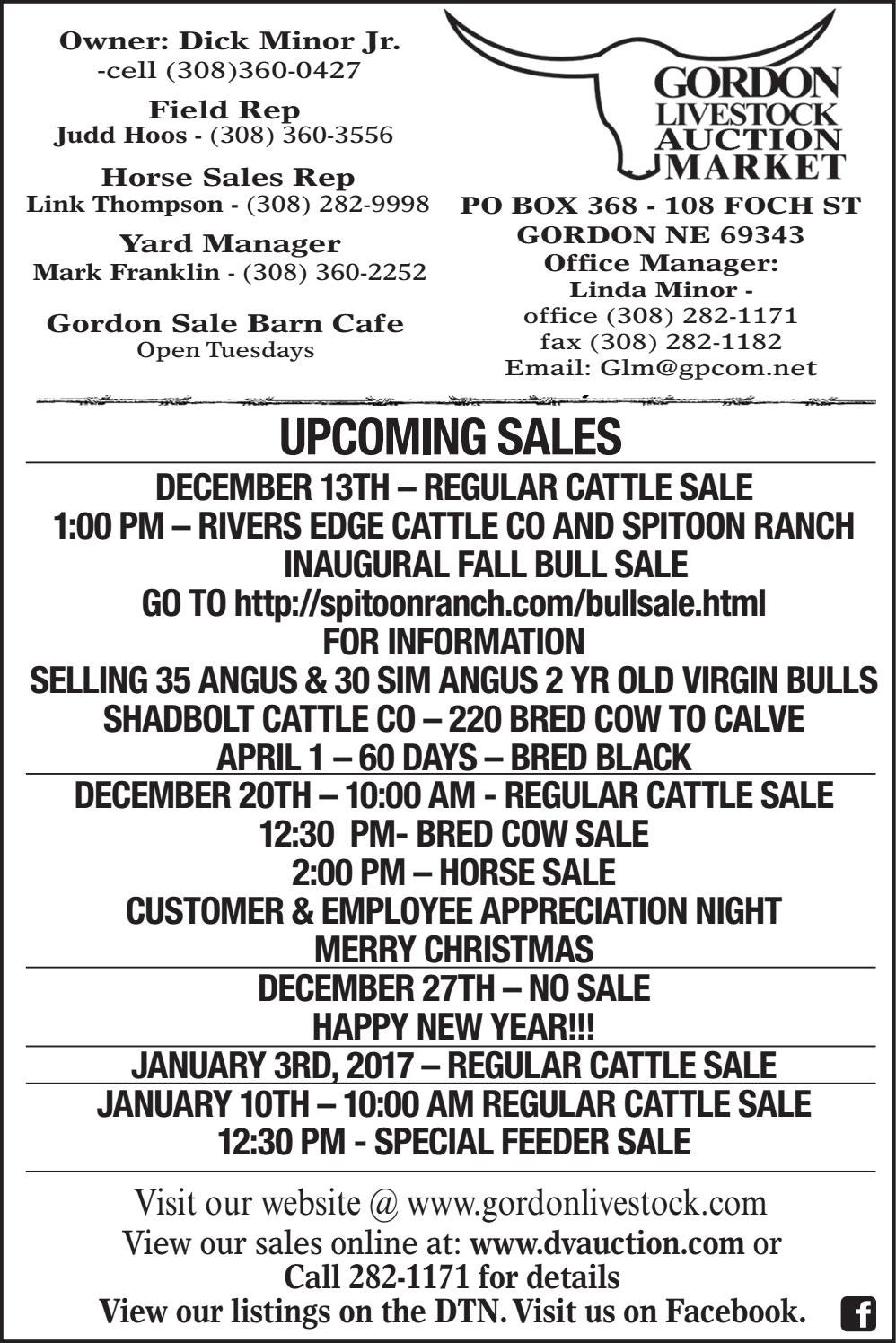 Gordon Livestock Auction Market Report 12.12.16 by TriState