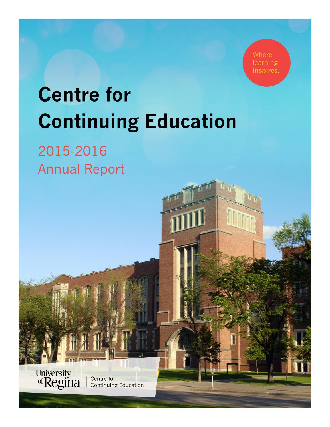 Centre for Continuing Education Annual Report 2015/16 by University of