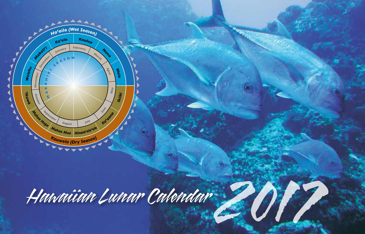 2017 Hawaiian Lunar Calendar Fishermen Edition By Western Pacific 