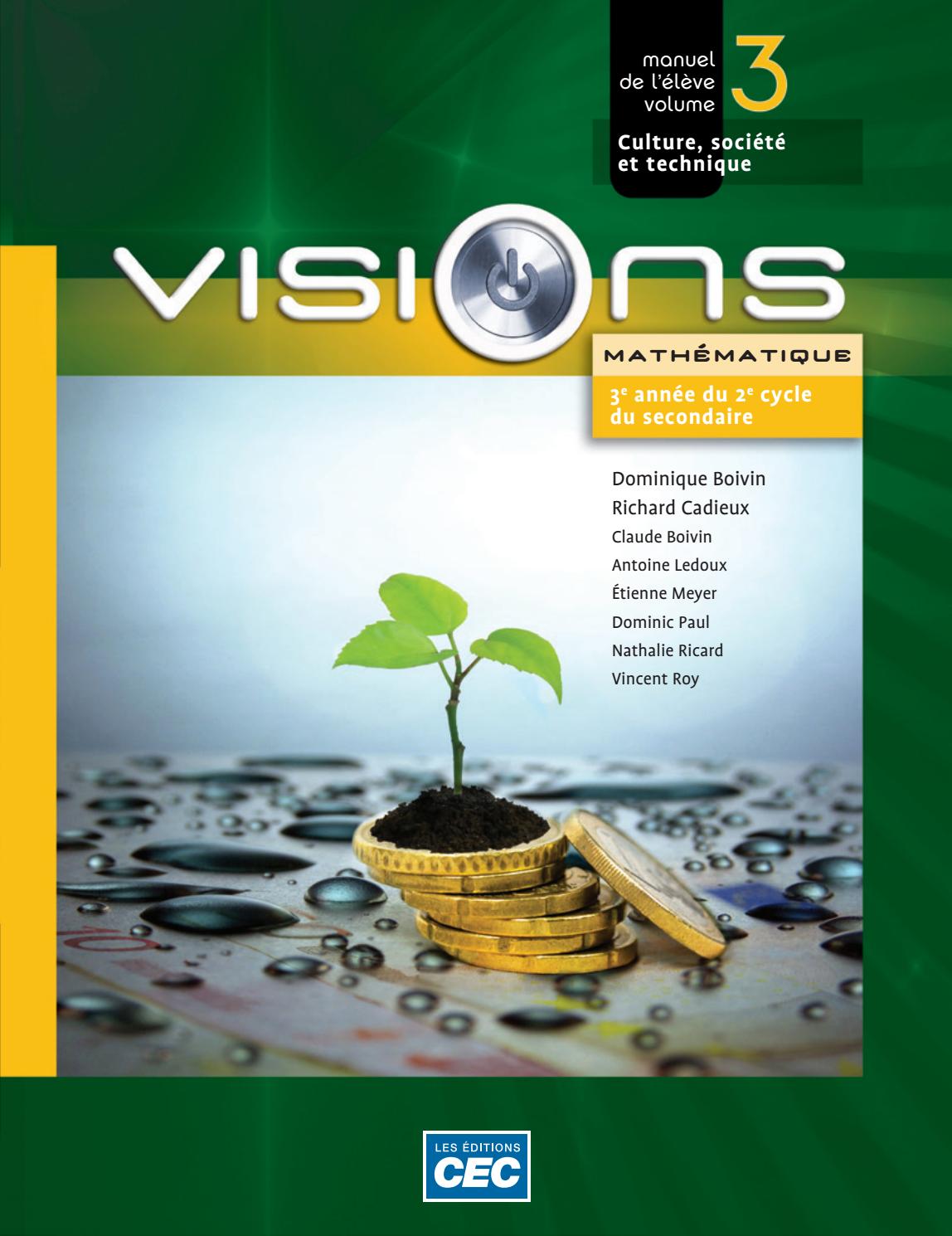 Visions - 3e secondaire
