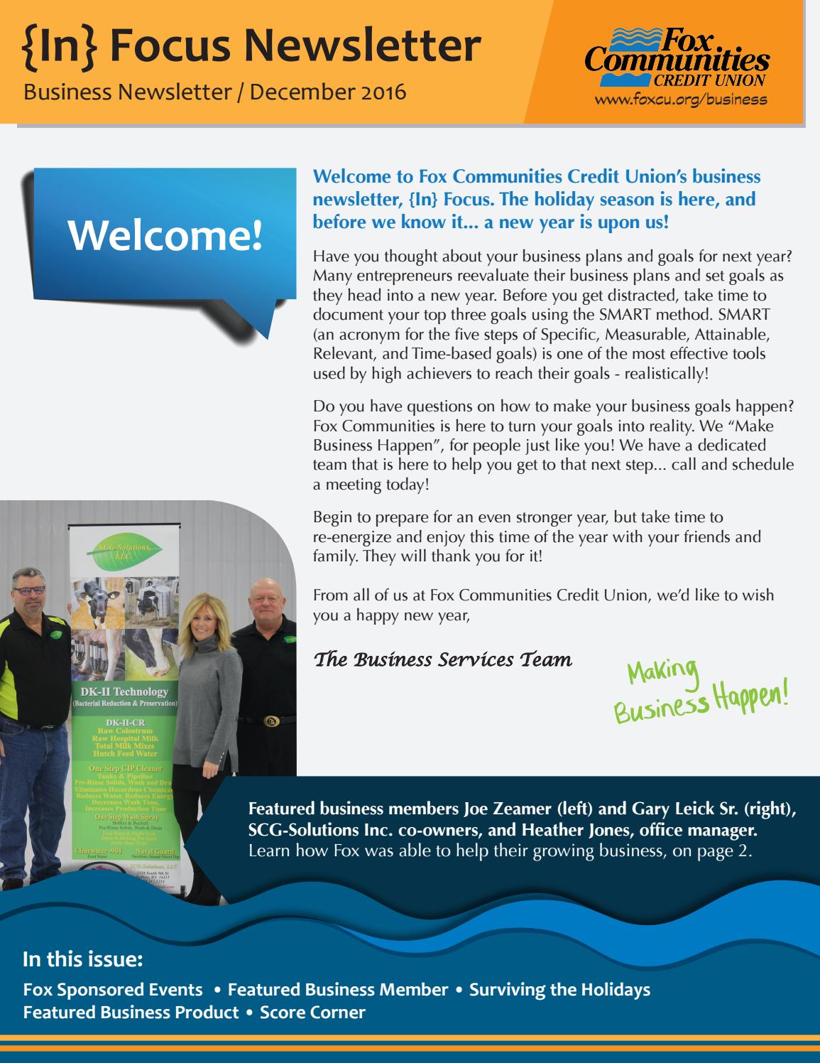 {In} Focus Business Newsletter - December 2016 by Fox Communities ...