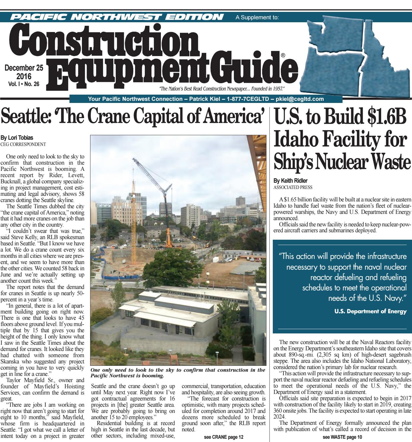 Pacific Northwest 26 December 25, 2016 by Construction Equipment Guide -  issuu