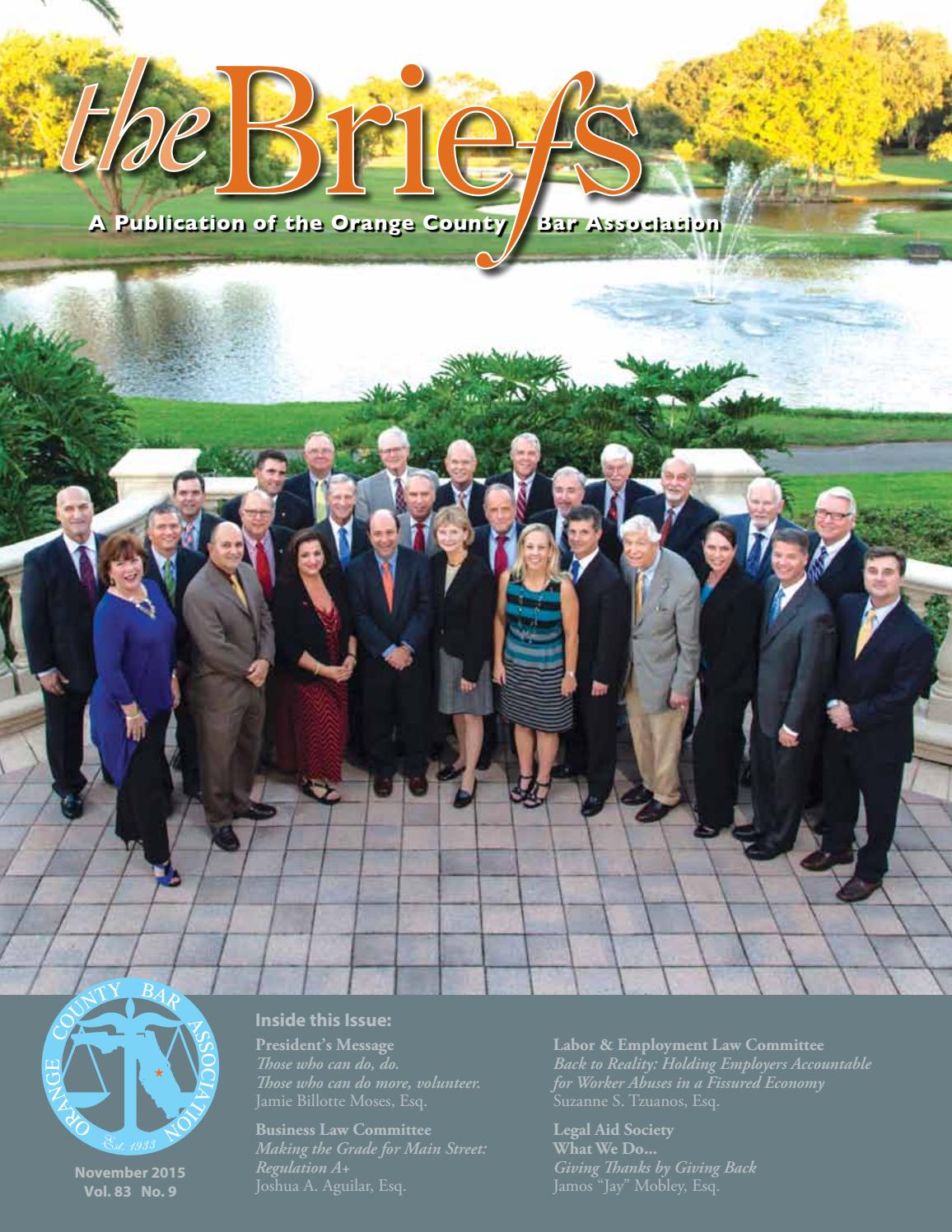 Orange County Bar Association The Briefs November 2015 by Orange Co