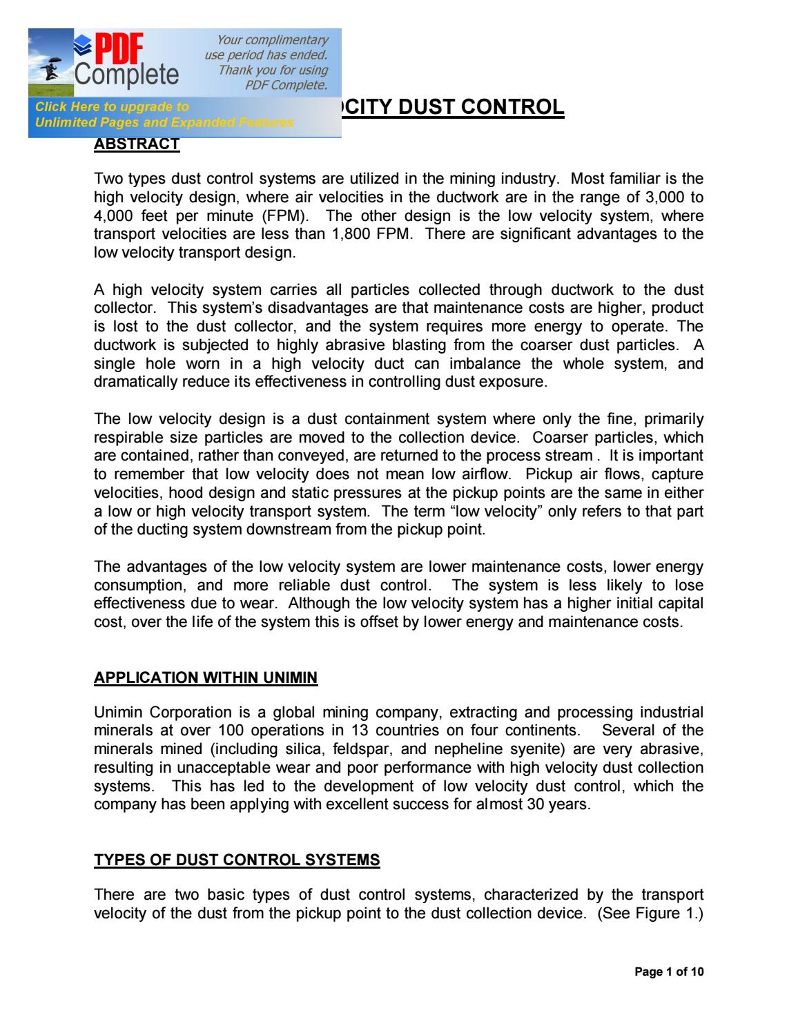 Dust extraction system velocities by S.Dharmaraj Issuu