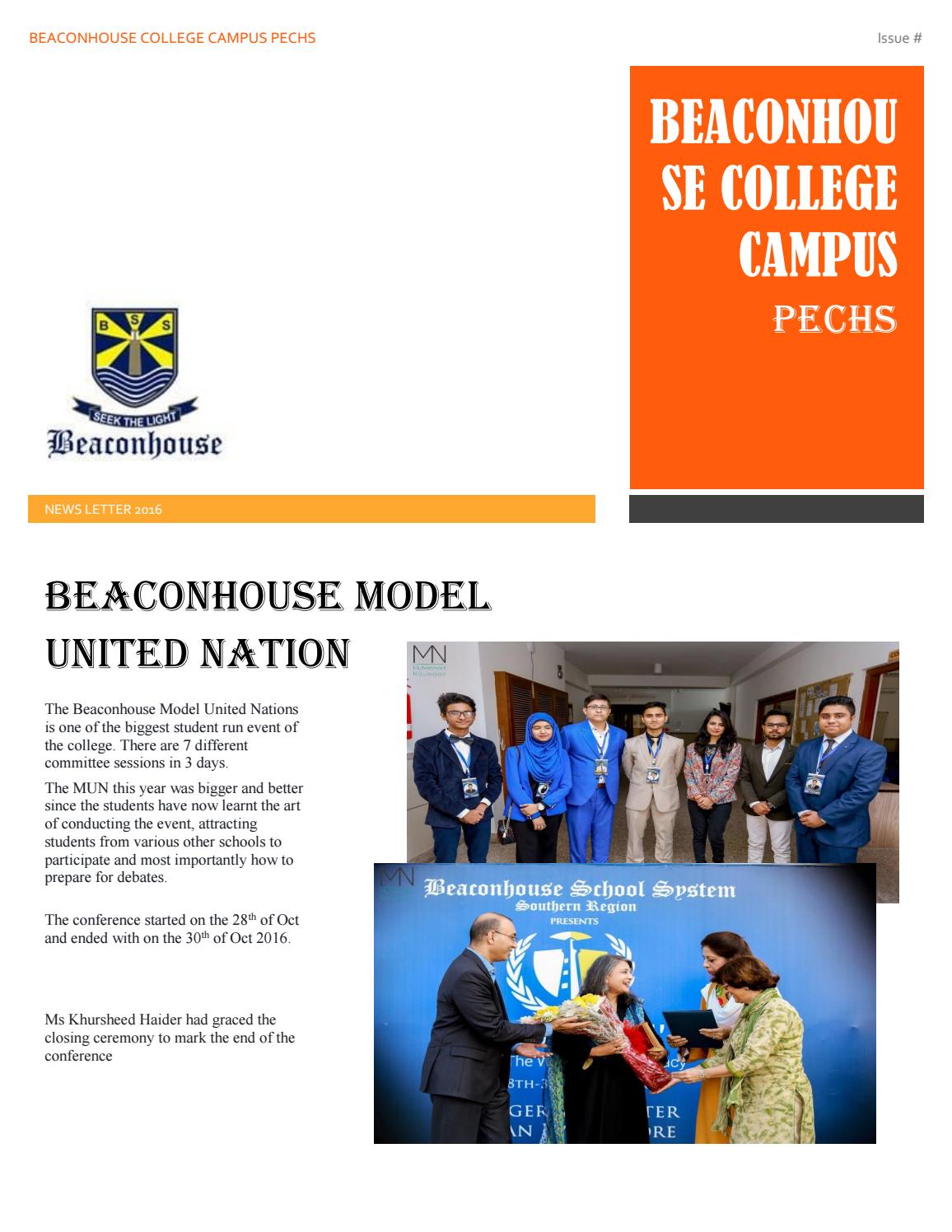 Beaconhouse College Campus PECHS ALevel Newsletter 201617 by