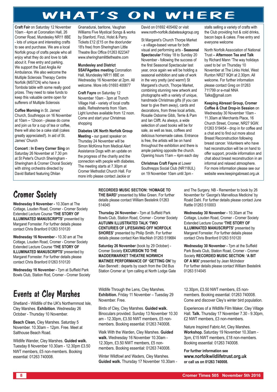 Free Talk Wednesday November 5th In >> Cromer Times 505 By Eric Hayton Issuu Free Talk Wednesday November 5th In >> Cromer Times 505 By Eric Hayton Issuu