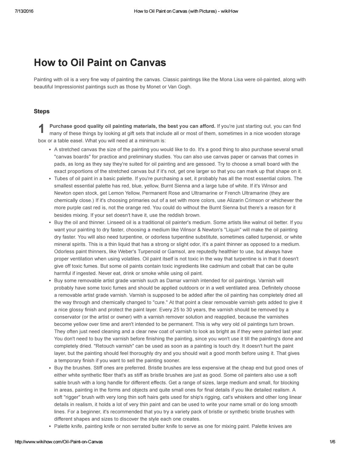 How to oil paint on canvas by Sd Ad Issuu