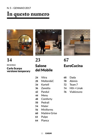 CASUM 家具目录 · – N. 5 Arredamento, 室内 design, architettura – Salone del Mobile di Milano 2016 – iSaloni 第 12 页