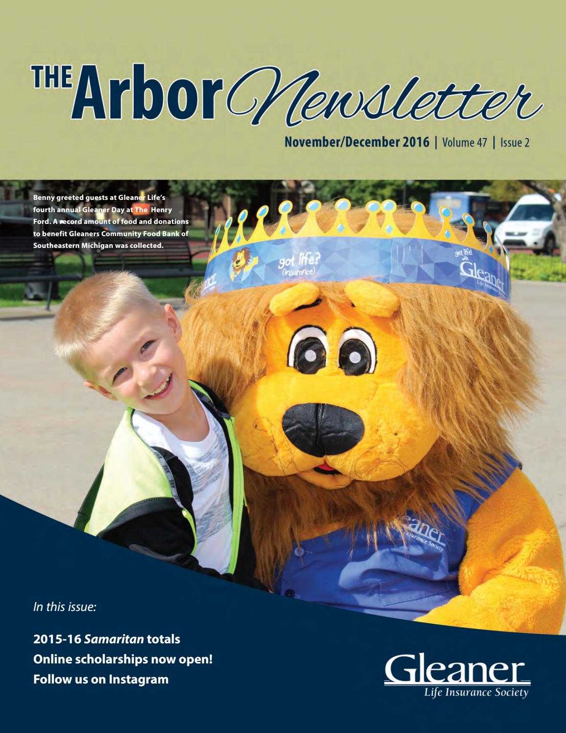 The Arbor Newsletter Nov./Dec. 2016 by Gleaner Life