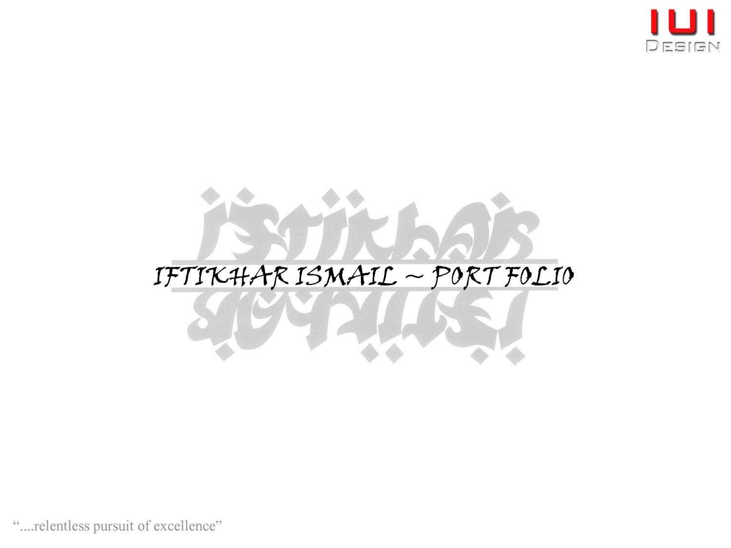 Iftikhar Ismail Design Portfolio by Iftikhar ISMAIL BSc MSc MIET - Issuu