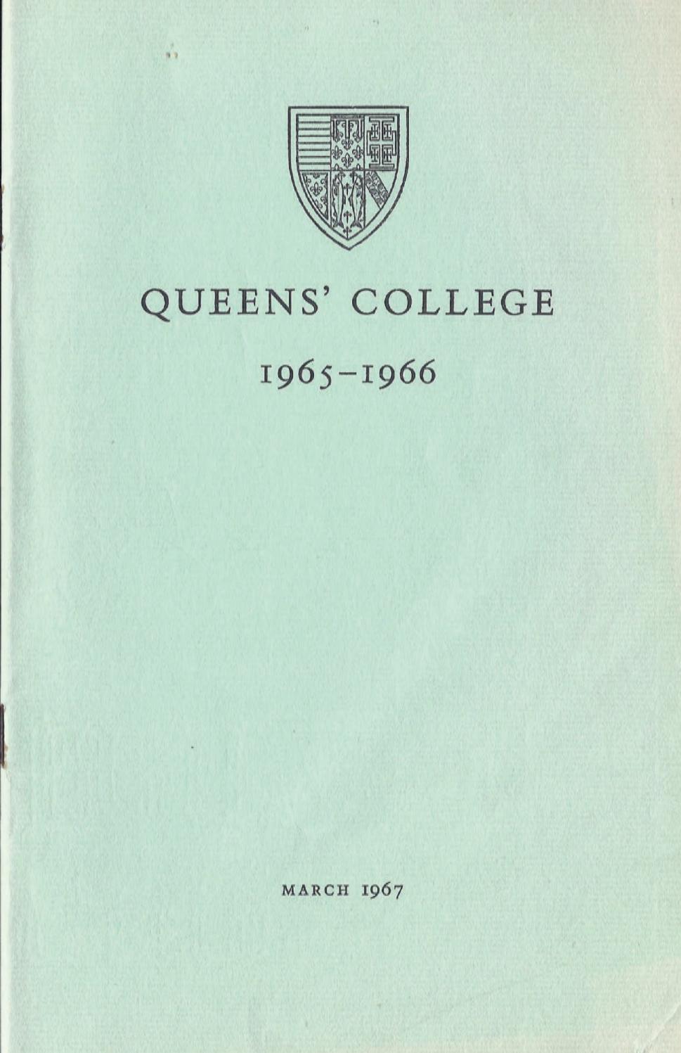 The Record 19651966 by Queens' College Issuu