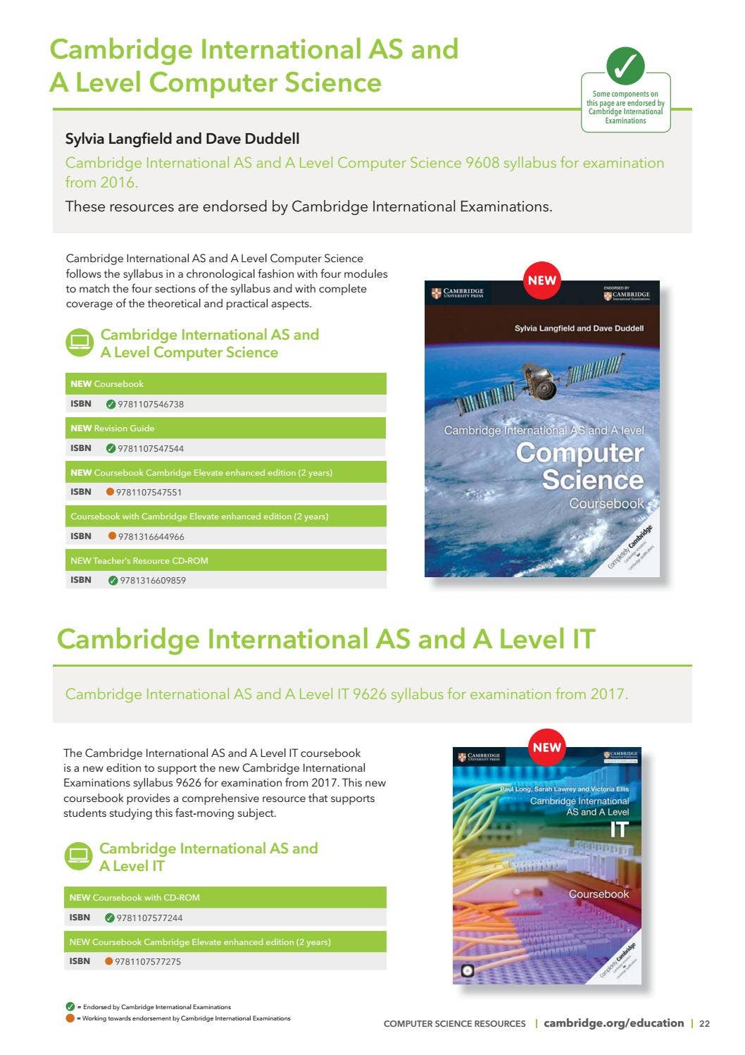 Computer Science Resources Catalogue 2017 by Cambridge International ...