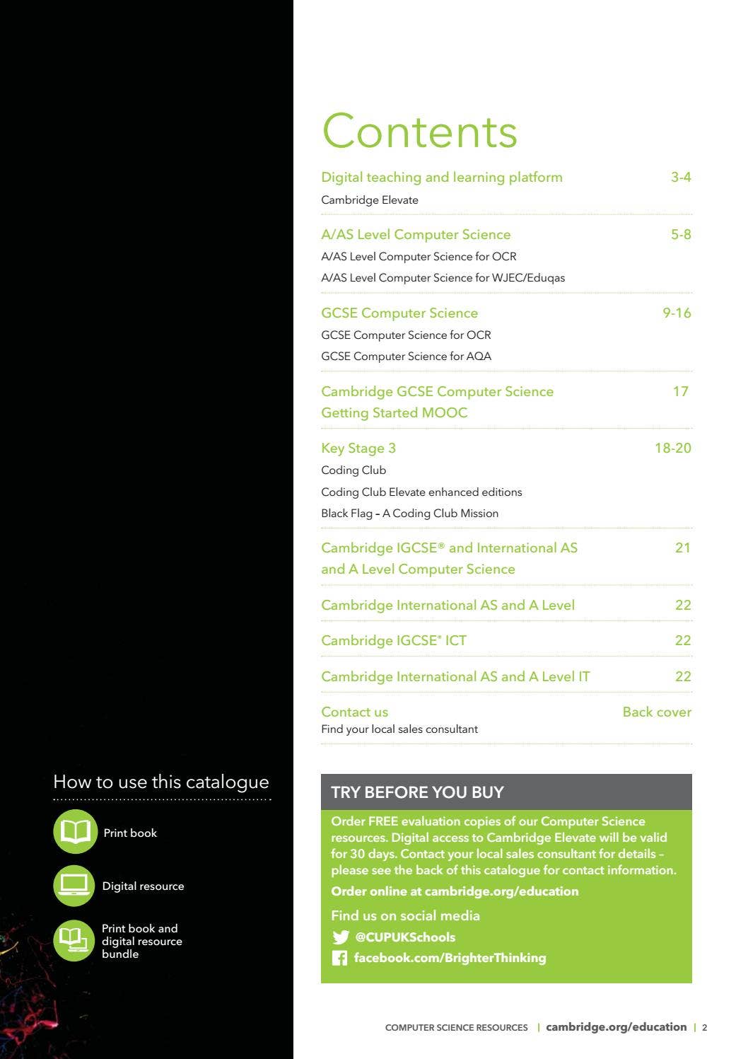 Computer Science Resources Catalogue 2017 by Cambridge International ...