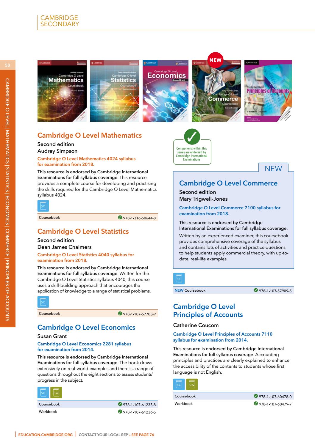 Cambridge International Examinations Catalogue 2017 by Cambridge