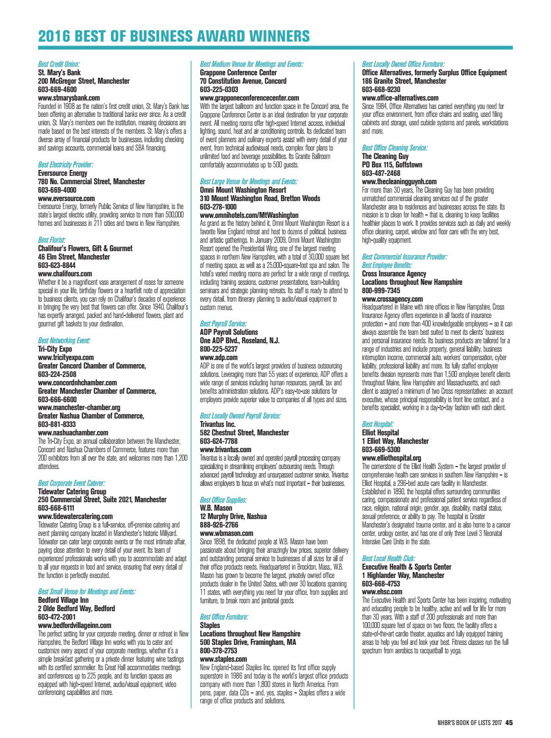 2017 Nhbr Book Of Lists By Mclean Communications Issuu