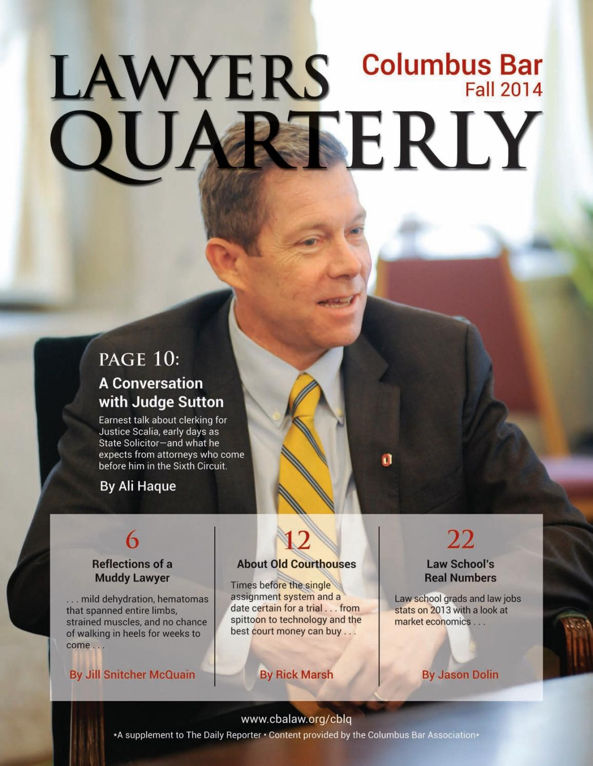Columbus Bar Lawyers Quarterly Fall 2014 by Columbus Bar Lawyers