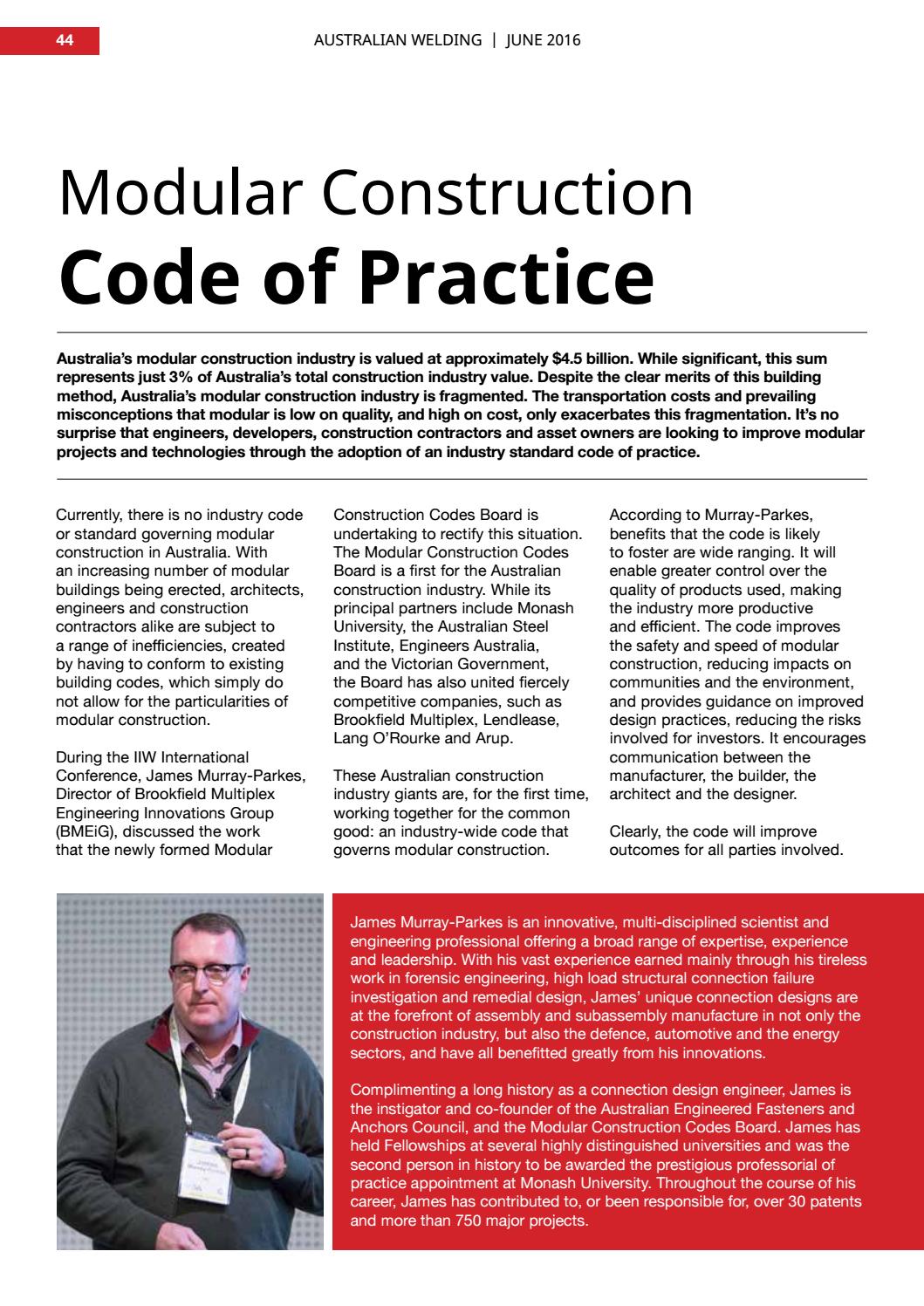 Modular construction code of practice by Weld Australia - Issuu