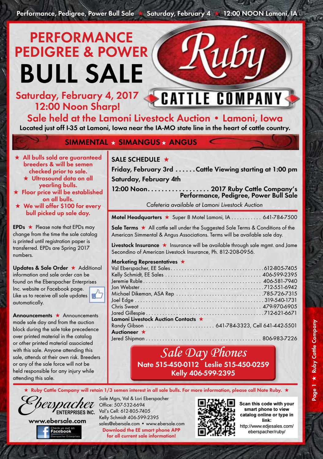 2017 Ruby Cattle Co Bull Sale by Eberspacher Enterprises Issuu