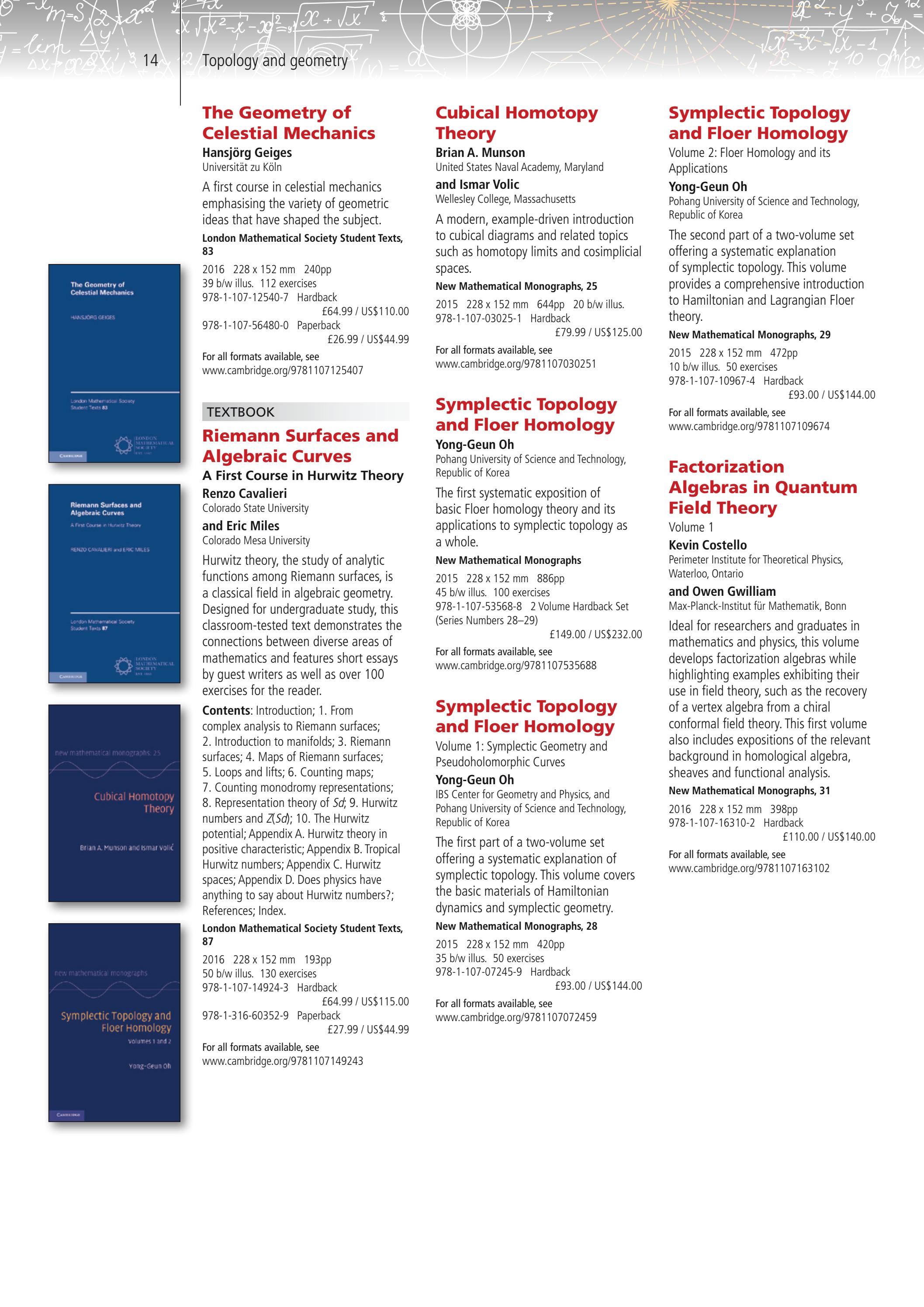 Mathematics Catalogue 2017 by Cambridge University Press Issuu