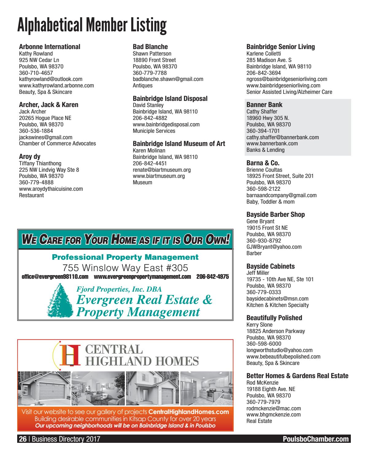 Poulsbo Chamber Directory 2017 Poulsbo Chamber Of Commerce