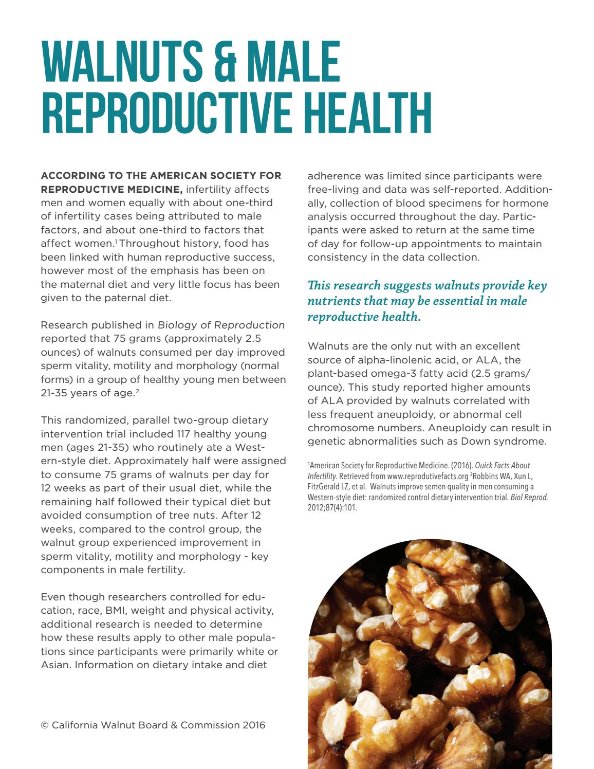 Walnuts and Male Reproductive Health by California Walnuts Issuu