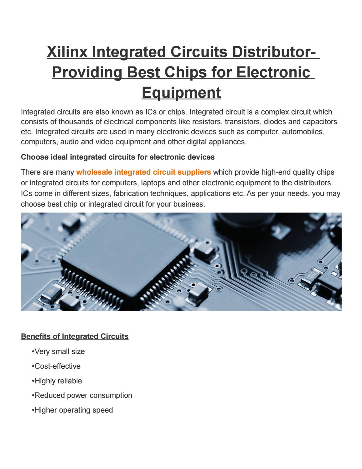 Xilinx Integrated Circuits Distributor Providing Best Chips For