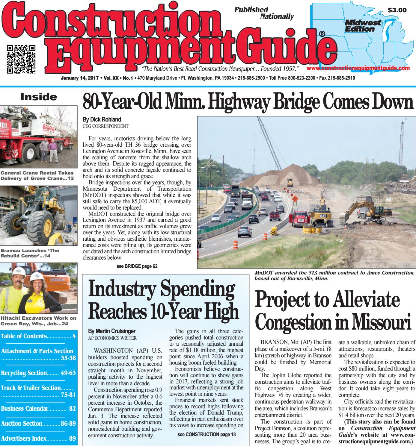 Midwest 1 January 14, 2017 by Construction Equipment Guide Issuu