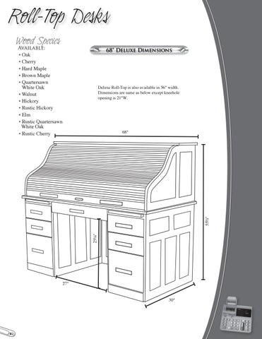 E & G Amish Furniture 2016 Valley 家具目录 / Roll-Top Desks/ E&G Amish 家具 第 10 页
