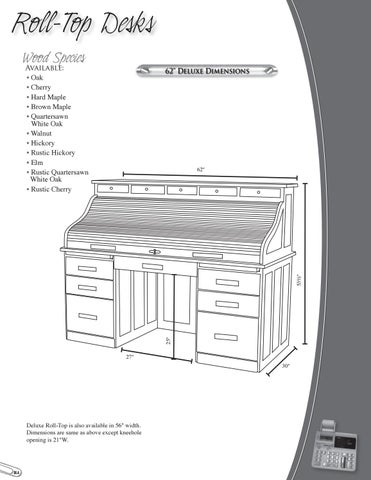 E & G Amish Furniture 2016 Valley 家具目录 / Roll-Top Desks/ E&G Amish 家具 第 12 页