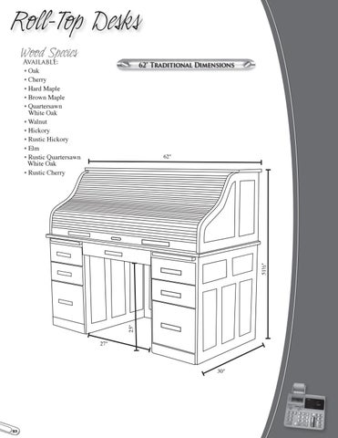 E & G Amish Furniture 2016 Valley 家具目录 / Roll-Top Desks/ E&G Amish 家具 第 16 页
