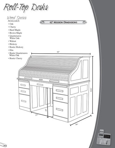E & G Amish Furniture 2016 Valley 家具目录 / Roll-Top Desks/ E&G Amish 家具 第 18 页