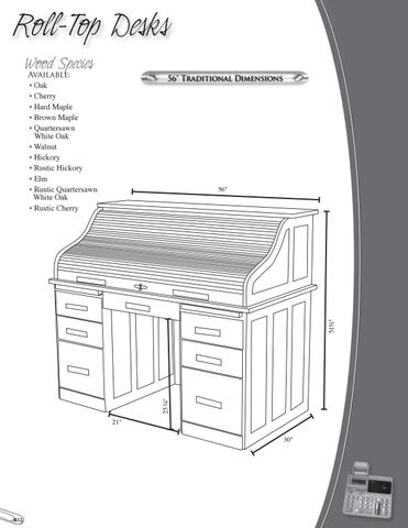 E & G Amish Furniture 2016 Valley 家具目录 / Roll-Top Desks/ E&G Amish 家具 第 20 页