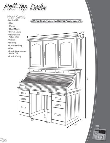 E & G Amish Furniture 2016 Valley 家具目录 / Roll-Top Desks/ E&G Amish 家具 第 22 页