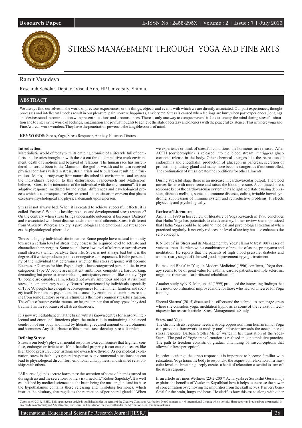 Yoga stress management techniques picture