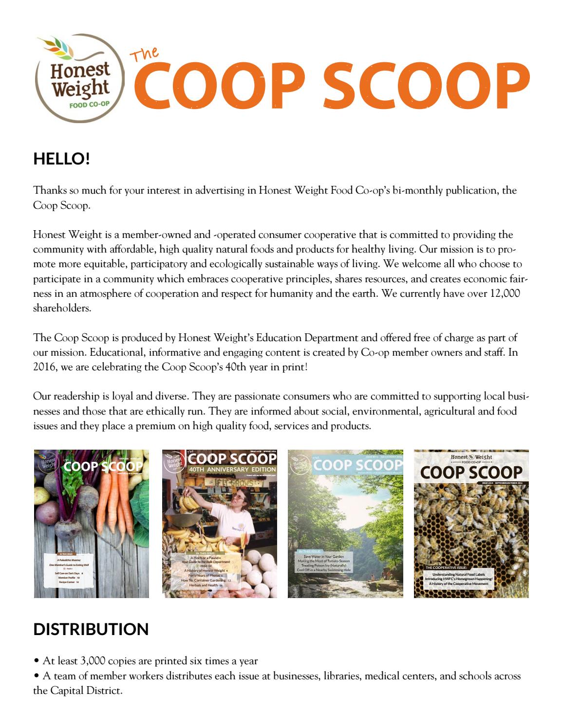 Advertise coop scoop by Honest Weight Food Coop Issuu