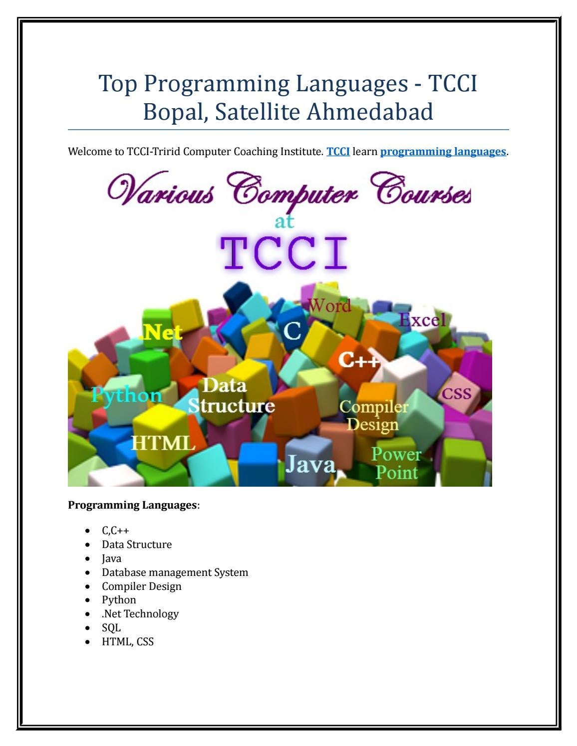 Top Programming Languages Tcci Bopal Satellite Ahmedabad By Rosario Top Programming Languages Tcci Bopal Satellite Ahmedabad By Rosario