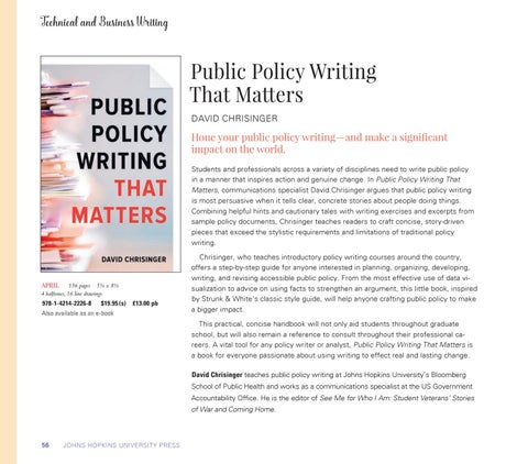 Public Policy Writing That Matters