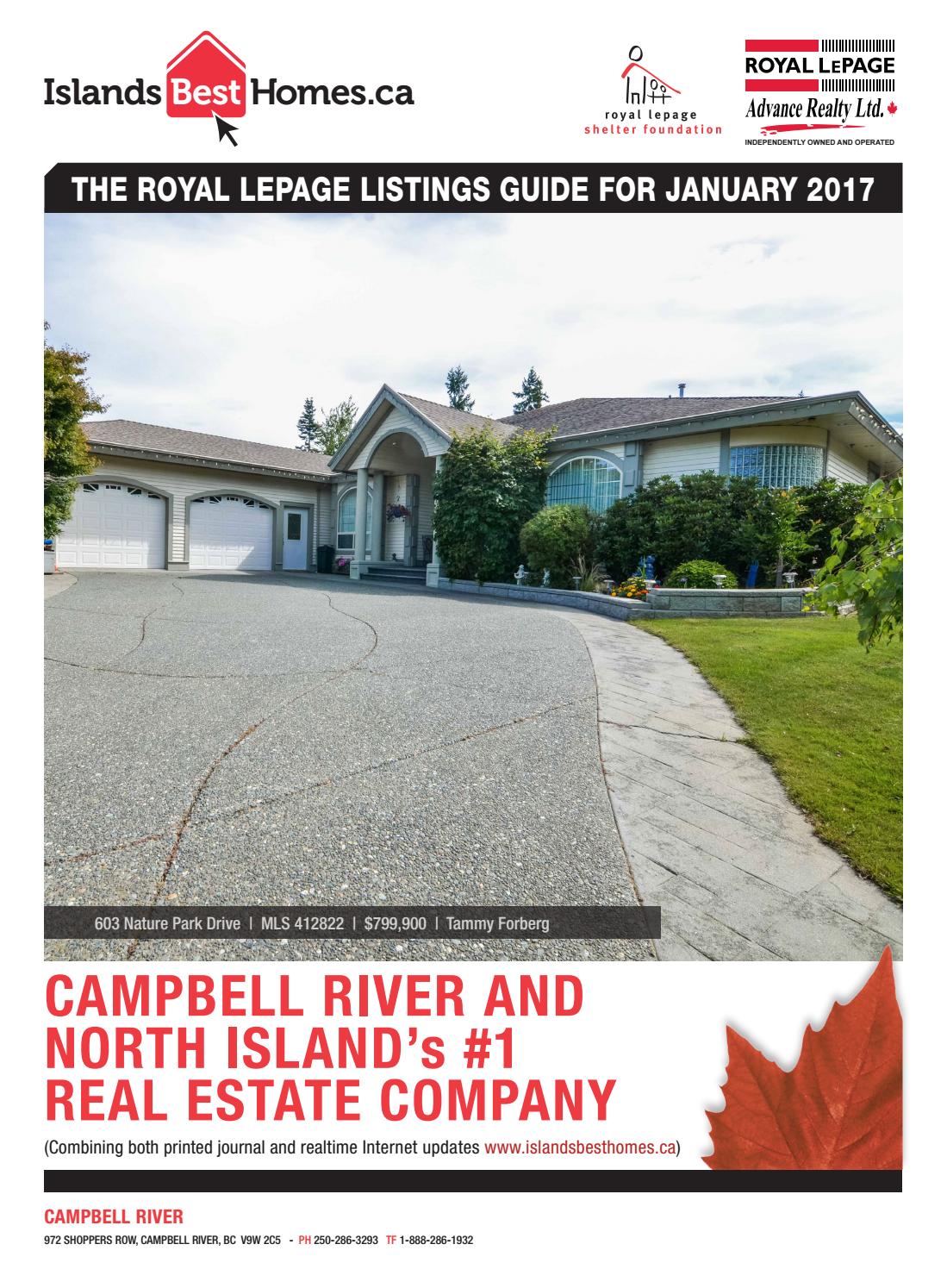 Real Estate Guide Royal LePage Islands Best Homes January 2017 by Black Press Media Group