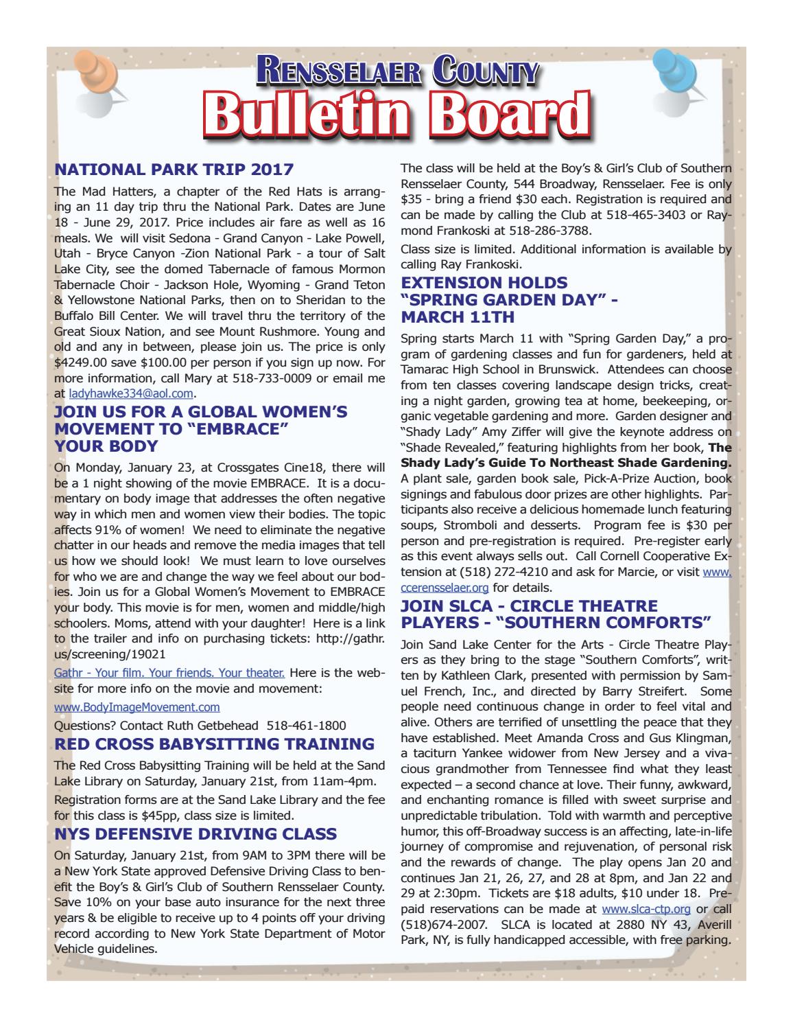 Rensselaer County Bulletins 011917 by Capital Region Weekly Newspapers