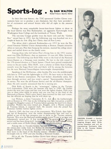1954 6th Annual Tacoma Athletic Commission Golden Gloves Amateur Boxing Tournament By Tacoma Pierce County Sports Museum Issuu