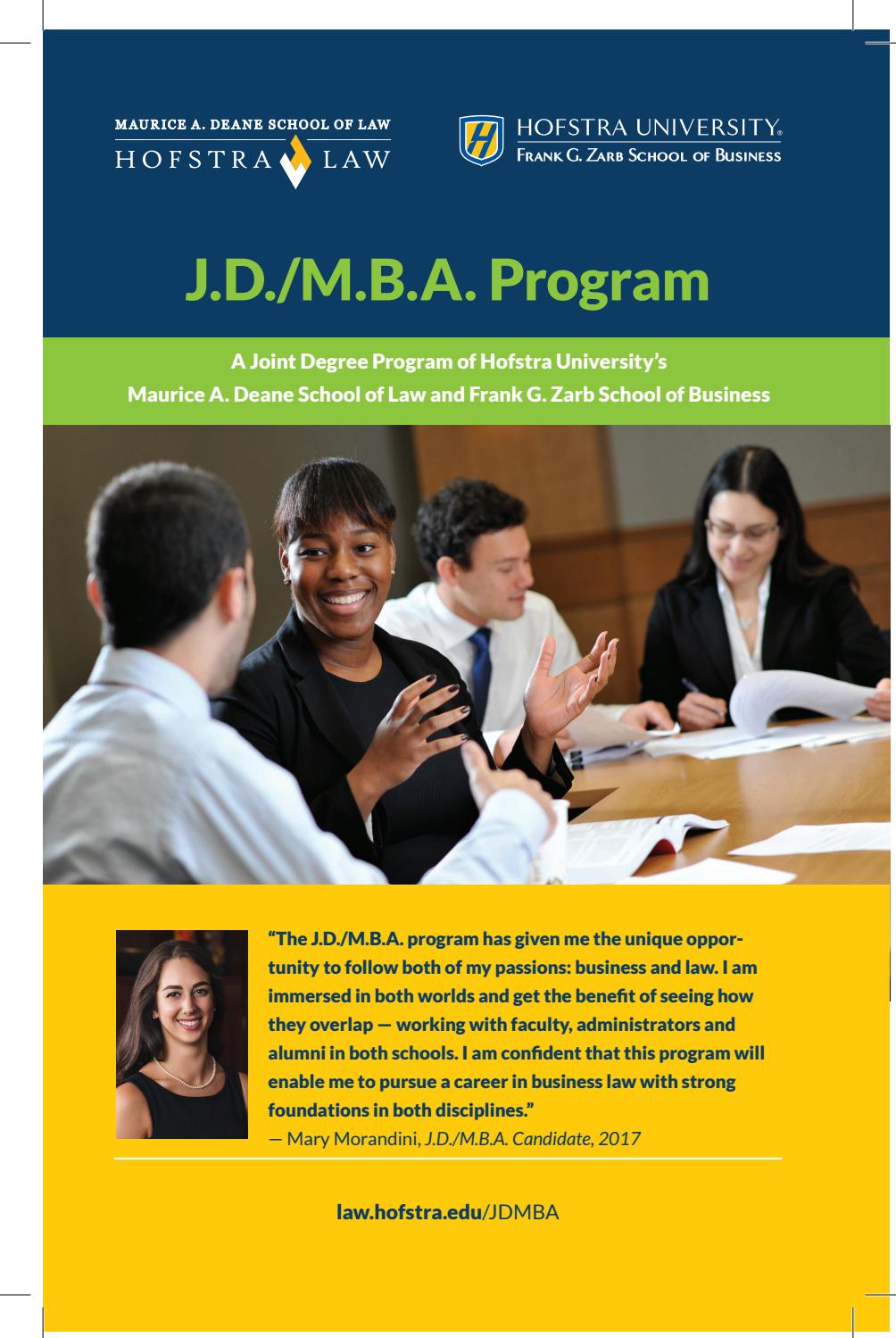 J.D./M.B.A. Program by Hofstra University Issuu