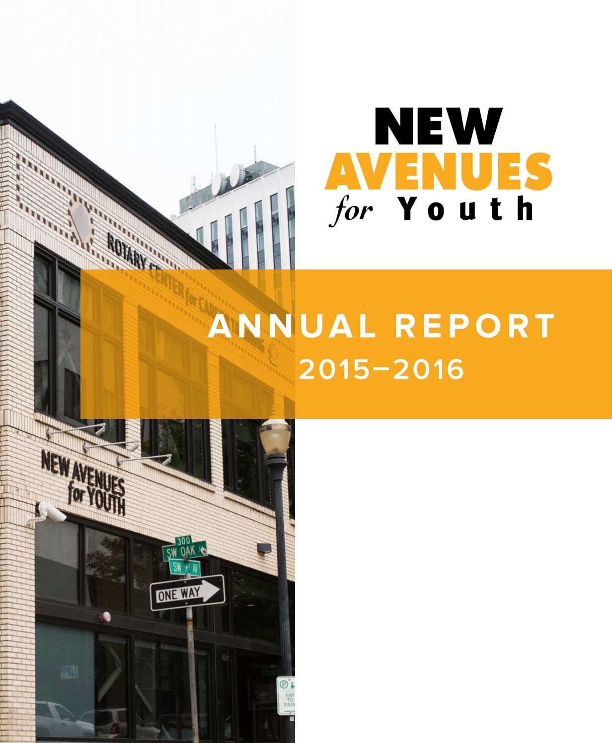 20152016 New Avenues for Youth Annual Report by New Avenues for Youth