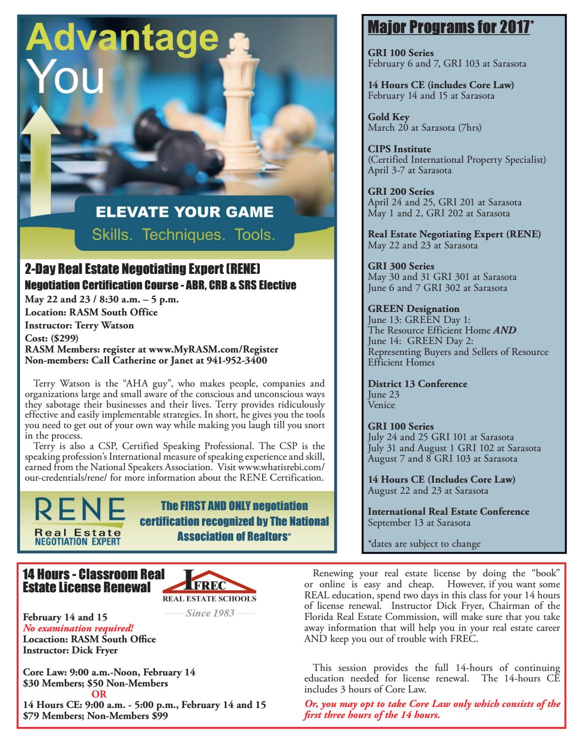 Sarasota / Manatee Realtor Magazine - RASM - February 2017 Issue by