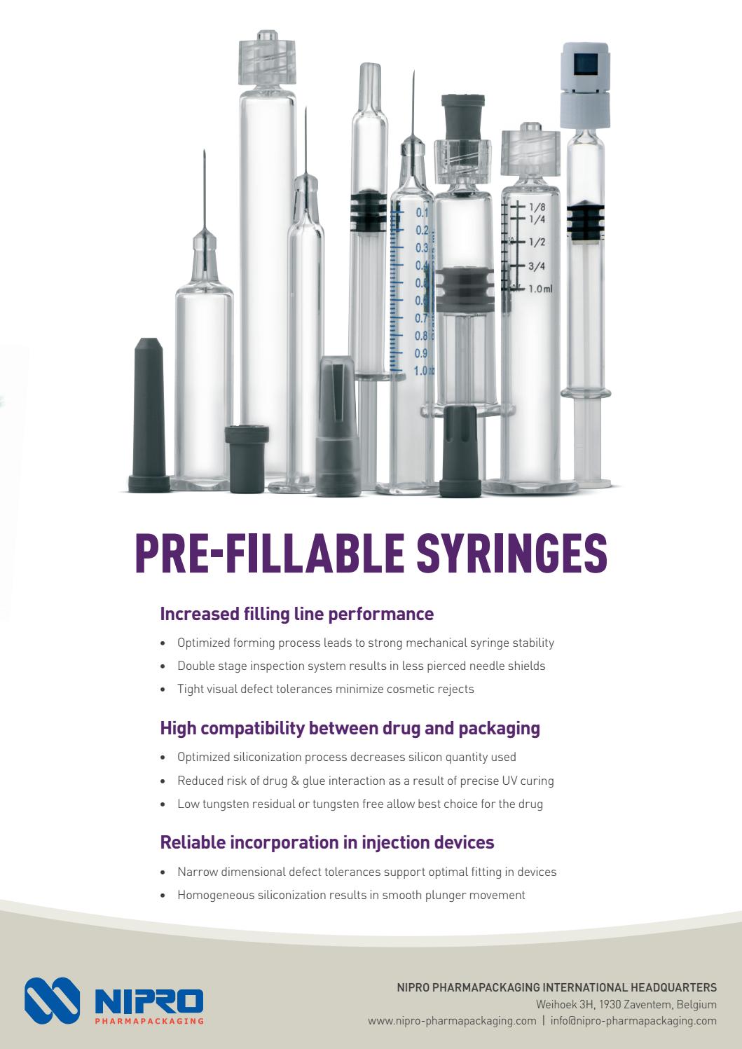 Pre Filling Injection Packing Material Details.pdf Prefilled Syringes - ONdrugDelivery - Issue 71 - October 2016 by ...