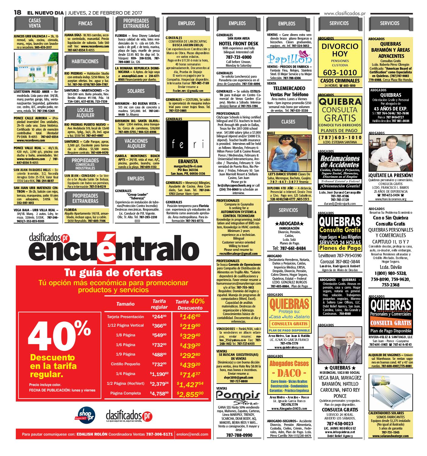 ClasificadosPR 02 02 2017 by Issuu