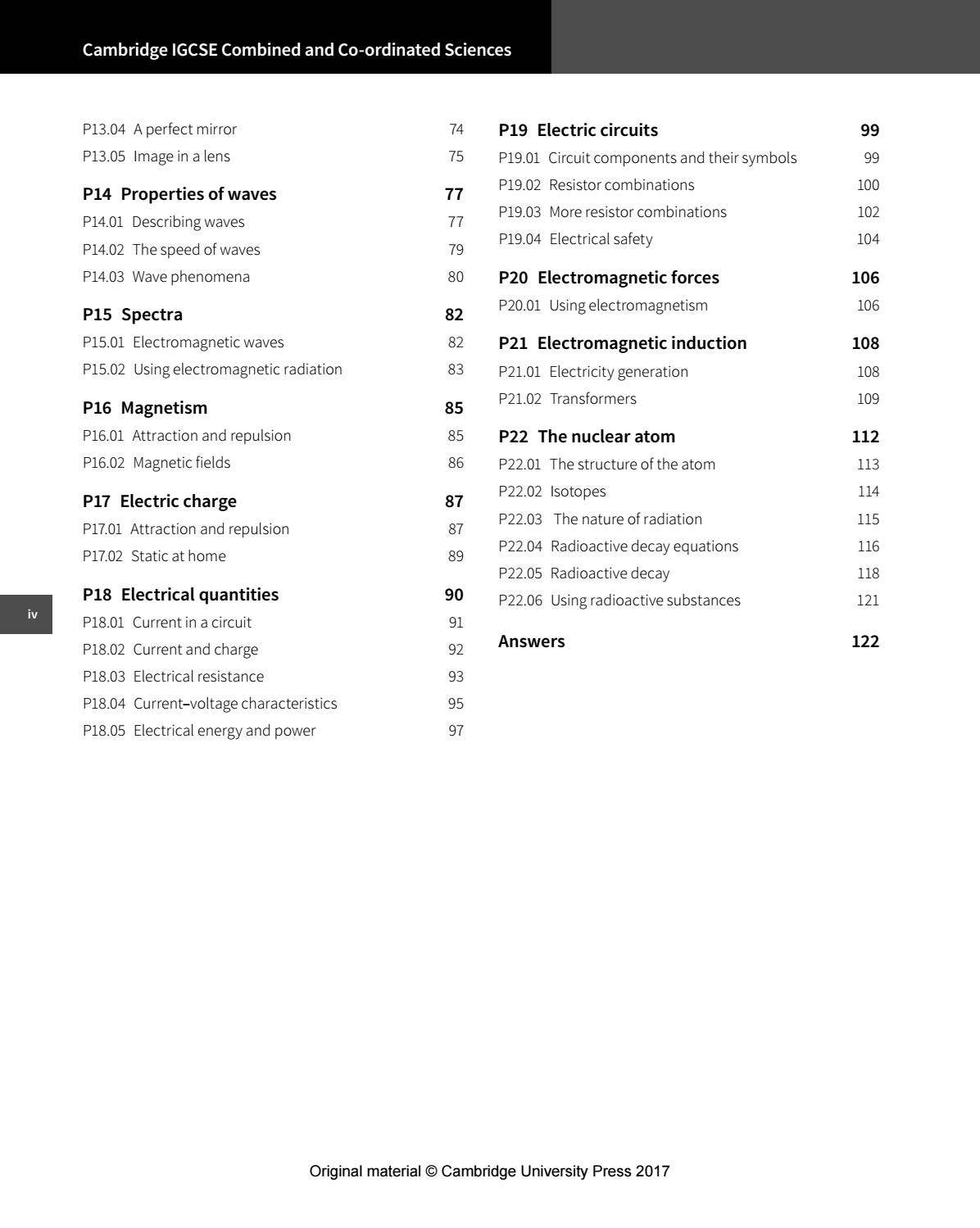Preview Cambridge IGCSE Combined and Co-ordinated Sciences Physics ...