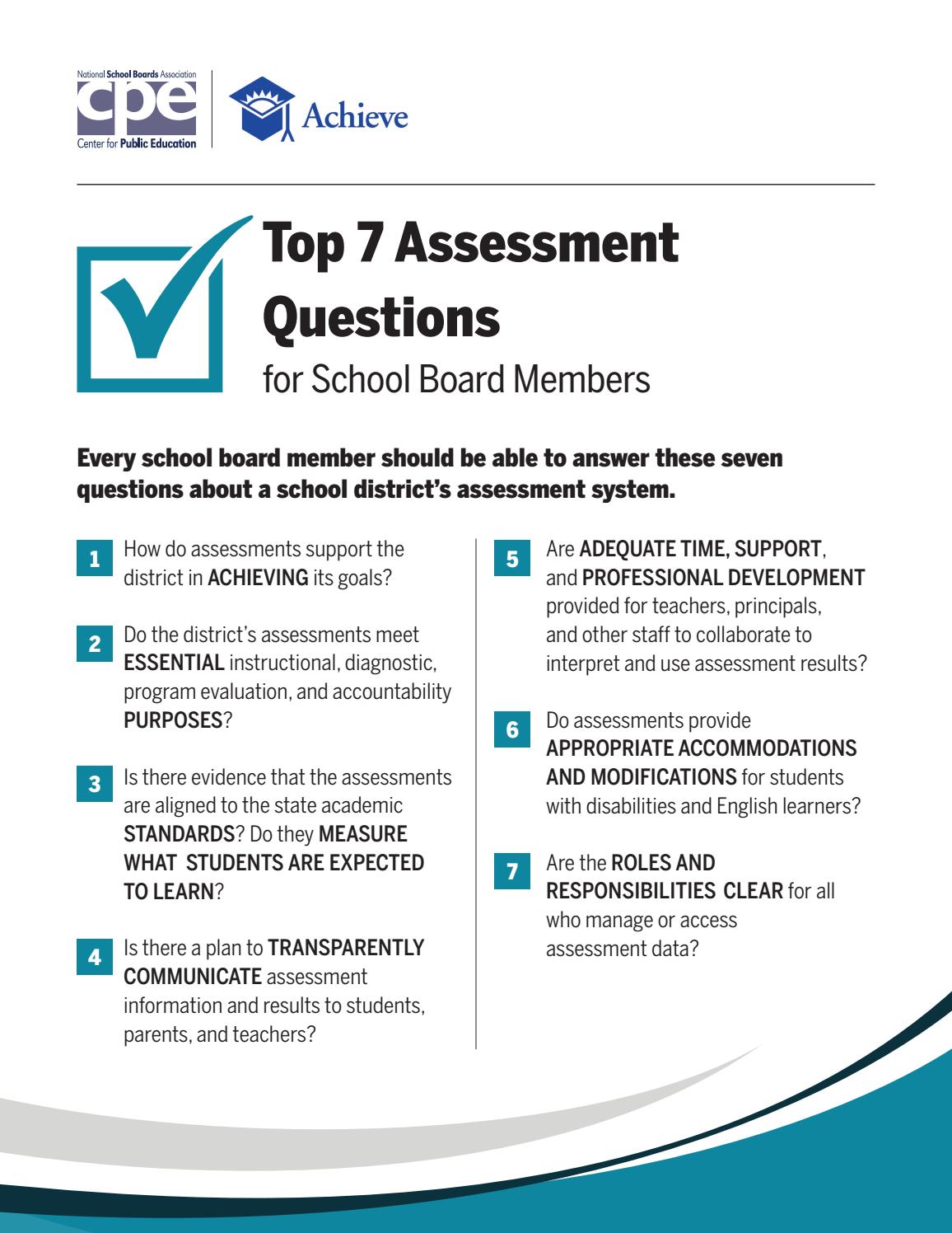Assessment Questions for School Board Members by NextGenScience Issuu
