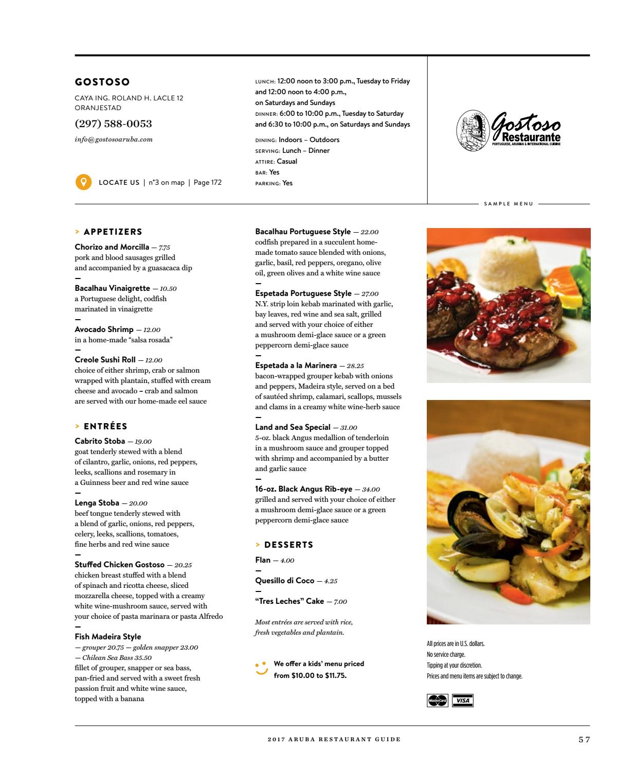Menu International Aruba 2017 by Info Menu Issuu