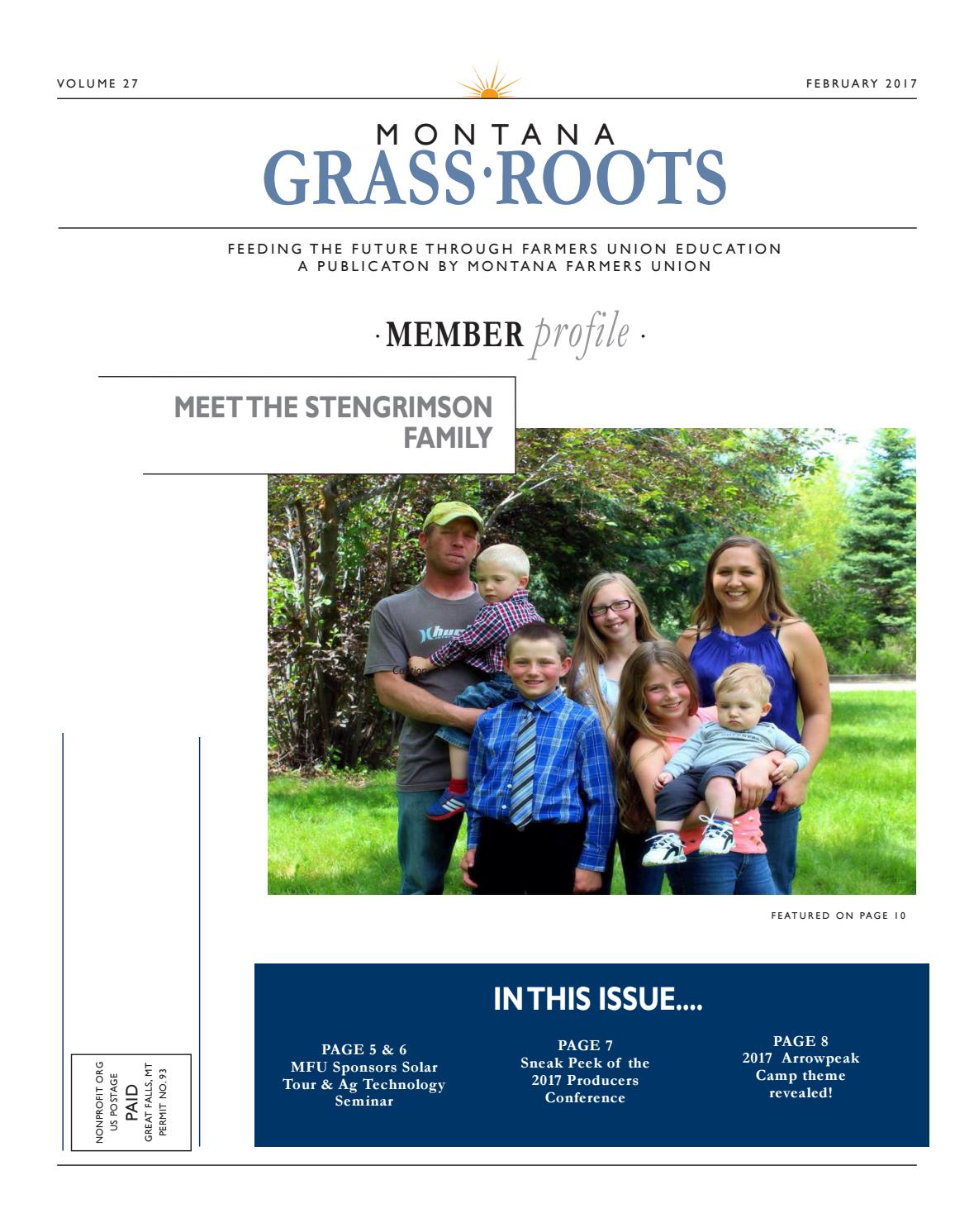 Montana Farmers Union February Grassroots Edition by Montana Farmers